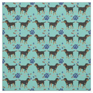Cartoon Dog - Rottweiler (Natural Tail) Fabric