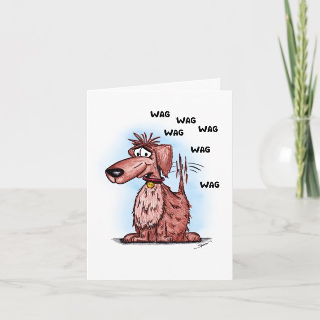 Cartoon Dog Thank You Thank You Card (Front)