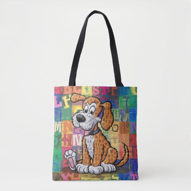 Cartoon Dog Tote Bag (Front)