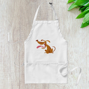 Cartoon Dog with Big Smile and Tongue Out Standard Apron