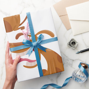 Cartoon Dog with Big Smile and Tongue Out Wrapping Paper