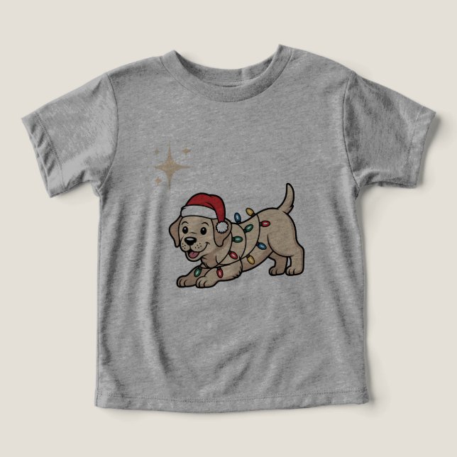 Cartoon Dog With Christmas Hat (Design Front)