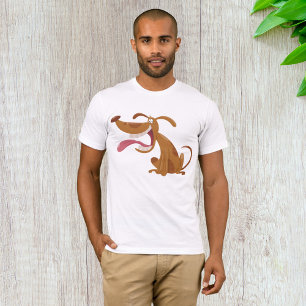 Cartoon Dog With Tongue Out Mens T-Shirt