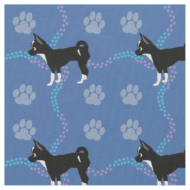 Cartoon Dogs - Chihuahua  Fabric (Close Up)