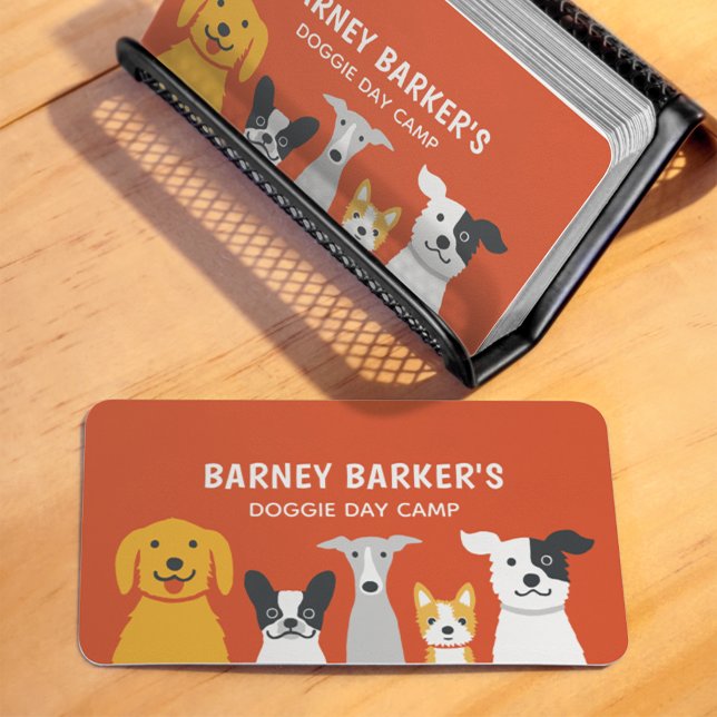 Cartoon Dogs Cute and Colourful Dog Sitter Pet Car Business Card (Creator Uploaded)