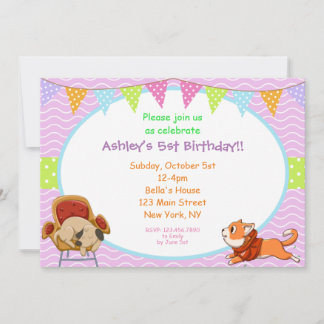 Cartoon Dogs Cute Invitation