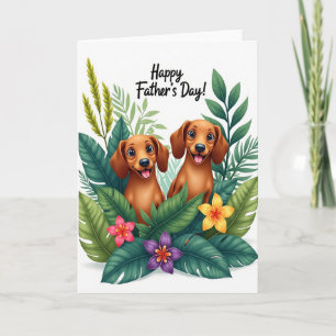 Cartoon Dogs Fathers Day Card