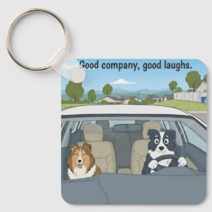 Cartoon dogs key ring