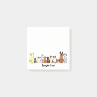 cartoon dogs postit post-it notes