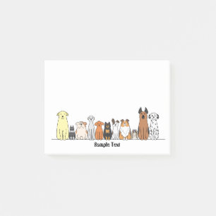 cartoon dogs postit post-it notes