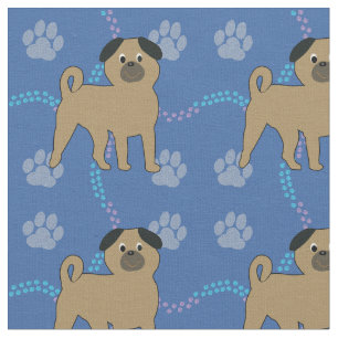 Cartoon Dogs - Pug v1 Fabric