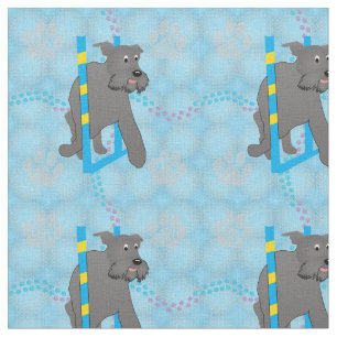 Cartoon Dogs - Schnauzer Dog Weaving v2 Fabric