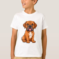 Cartoon Dogue de Bordeaux Puppy With Cute Expressi