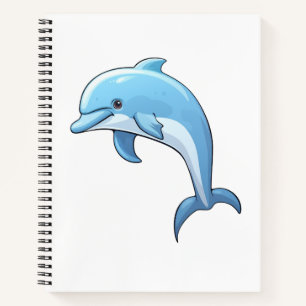 Cartoon dolphin illustration notebook