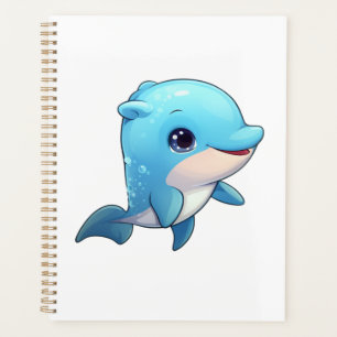 Cartoon dolphin illustration planner