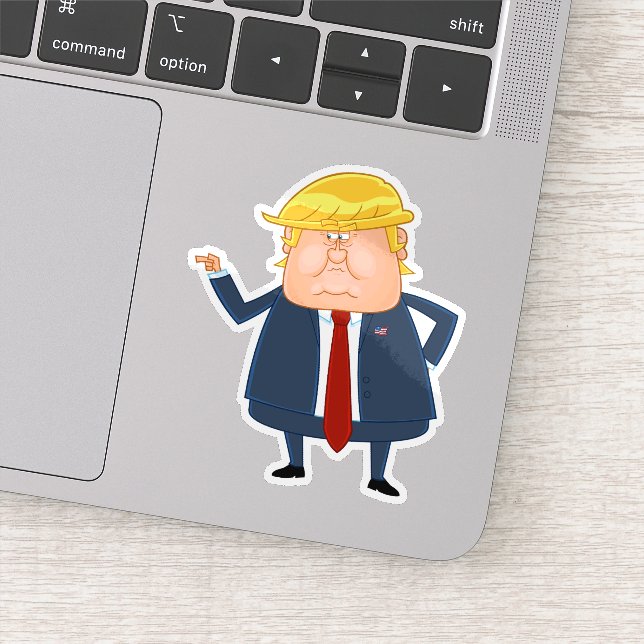 Cartoon Donald Trump Sticker (Detail)