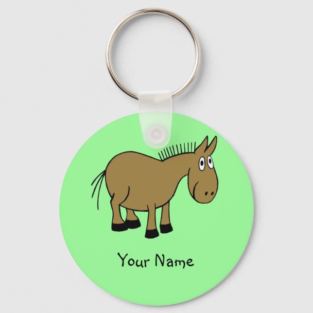 Cartoon Donkey Key Ring (Front)