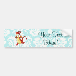 Cartoon Dragon; Cute Bumper Sticker