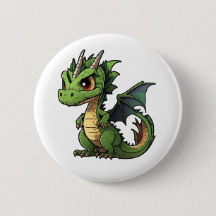 Cartoon dragon illustration 6 cm round badge