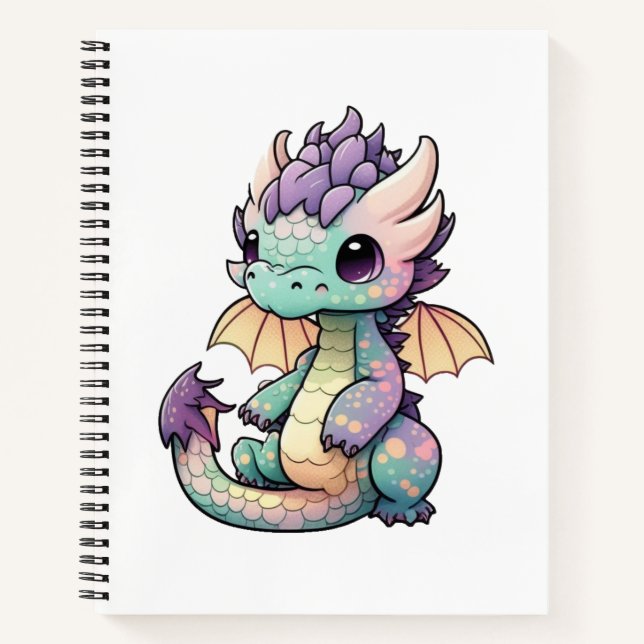 Cartoon dragon illustration notebook (Front)