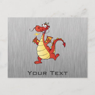 Cartoon Dragon; Metal-look Postcard