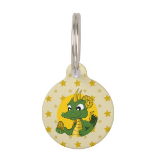 Cartoon dragon pet tag