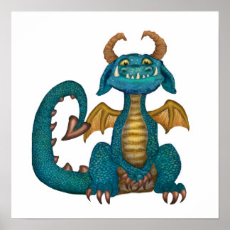 Cartoon Dragon Poster (unsigned - no background)