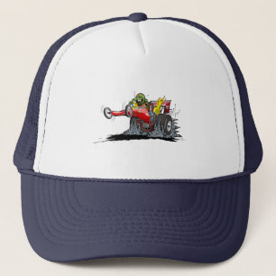 Cartoon dragster trucker hat