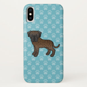Cartoon Drawing Of Brindle English Mastiff Dog Case-Mate iPhone Case