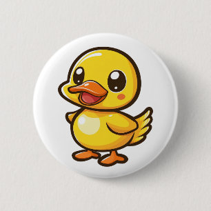Cartoon duck illustration 6 cm round badge