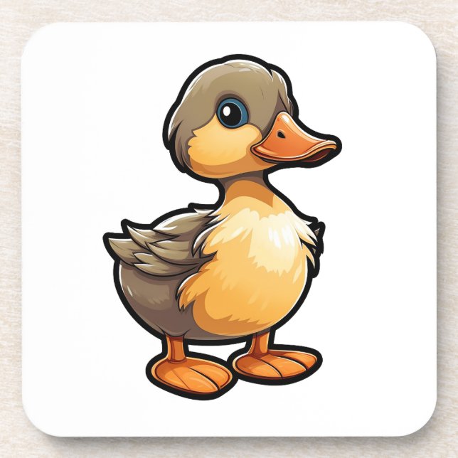 Cartoon duck illustration coaster (Front)