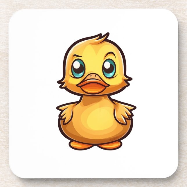 Cartoon duck illustration coaster (Front)