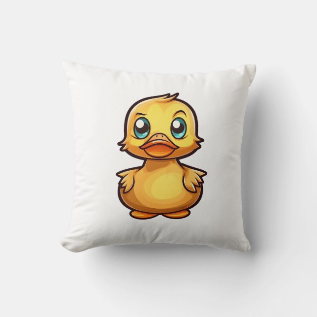 Cartoon duck illustration cushion (Front)