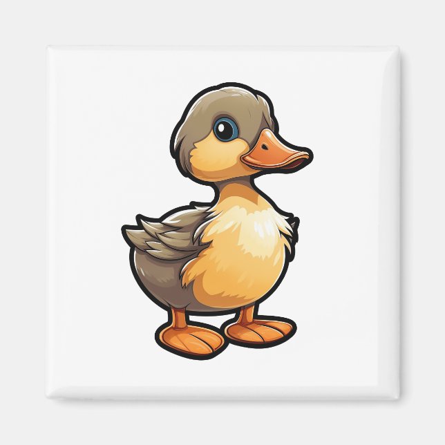 Cartoon duck illustration magnet (Front)