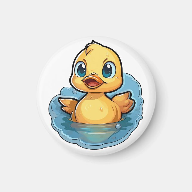 Cartoon duck illustration magnet (Front)