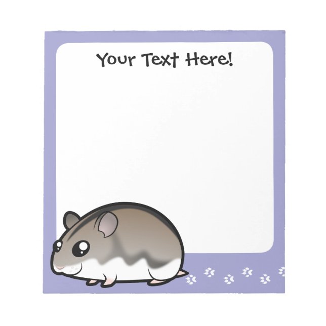 Cartoon Dwarf Hamster Notepad (Front)