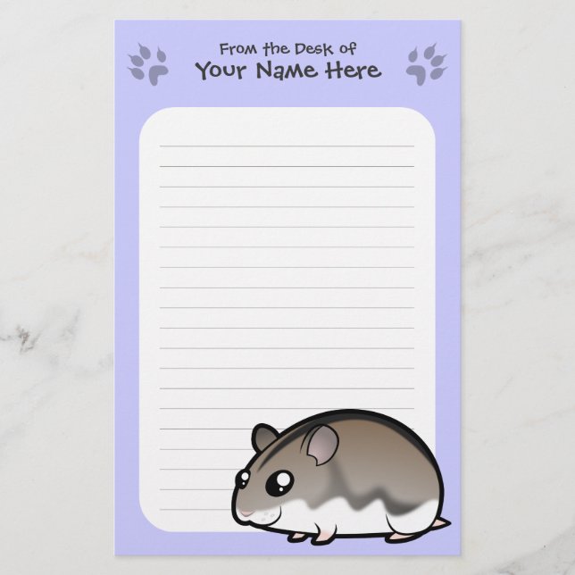 Cartoon Dwarf Hamster Stationery (Front)