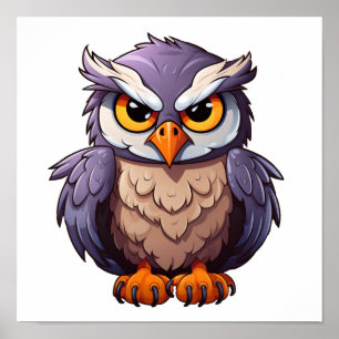 Cartoon eagle illustration poster