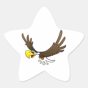Cartoon Eagle Star Sticker