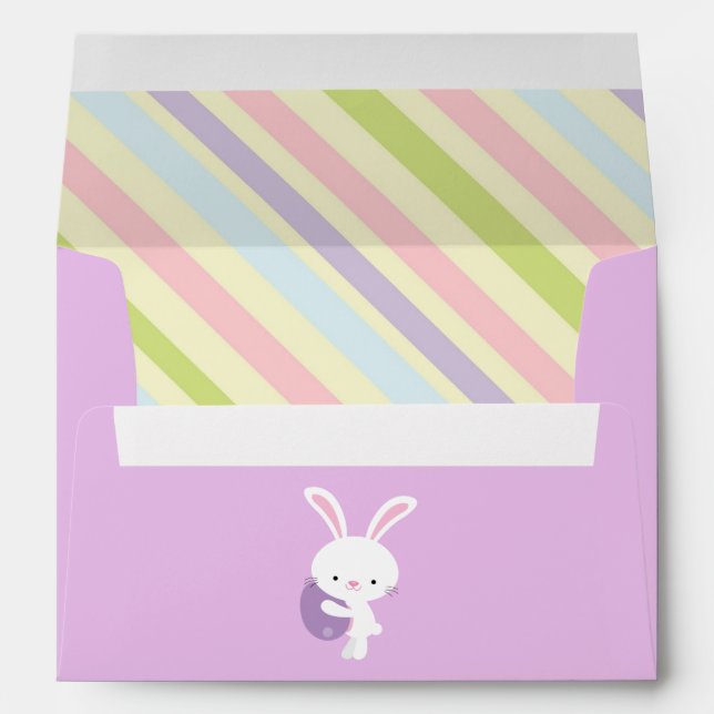 Cartoon Easter Rabbit with Stripes Envelopes (Back (Bottom))