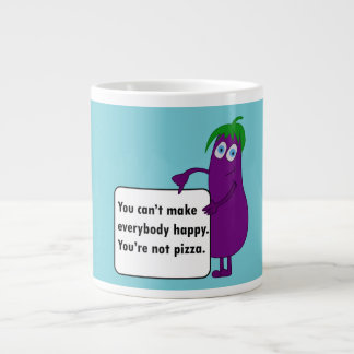 Cartoon eggplant funny quote blue mug
