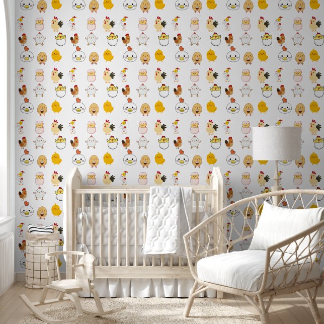 cartoon eggs and little chic wallpaper (Kids)