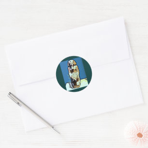 Cartoon  Egyptian statue Classic Round Sticker