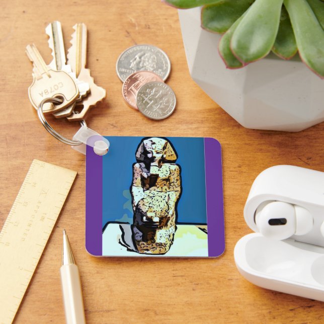 Cartoon Egyptian Statue Key Ring (Desk)