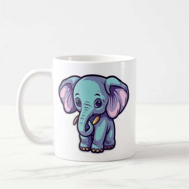 CARTOON ELEPHANT COFFEE MUG (Left)