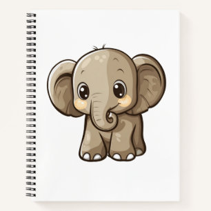 Cartoon elephant illustration notebook
