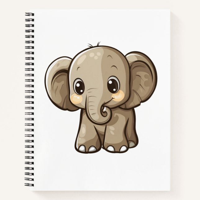 Cartoon elephant illustration notebook (Front)