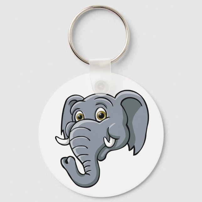 Cartoon Elephant Key Ring (Front)