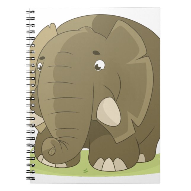 Cartoon Elephant Spiral Notebook (Front)