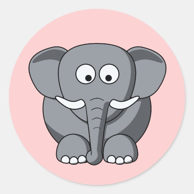Cartoon Elephant Sticker (Front)